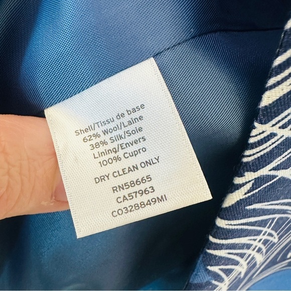 NWOT Nordstrom Signature and Caroline Issa Printed Wool Silk Topper Coat Size 12 - Picture 6 of 10